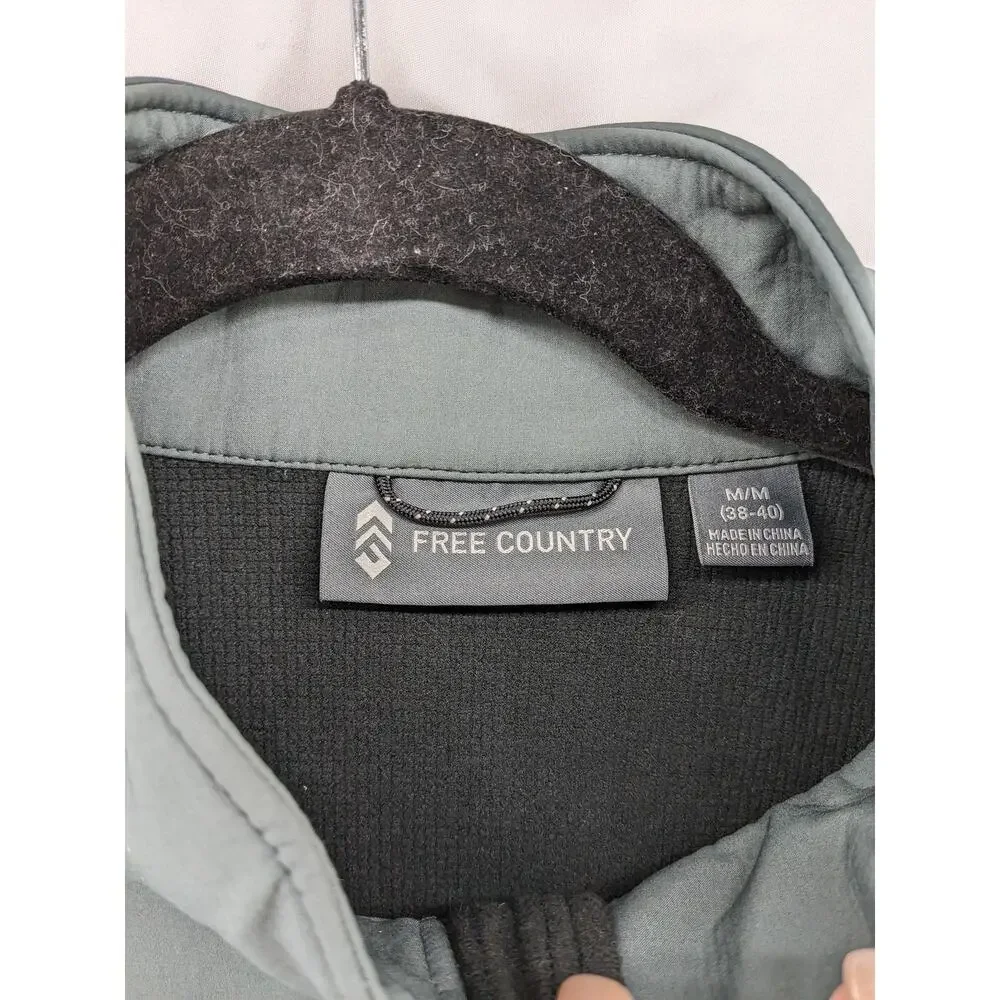 Free Country Freecycle Full Zipper Jacket M 38 40 Gray‎ Pewter Super Softshell